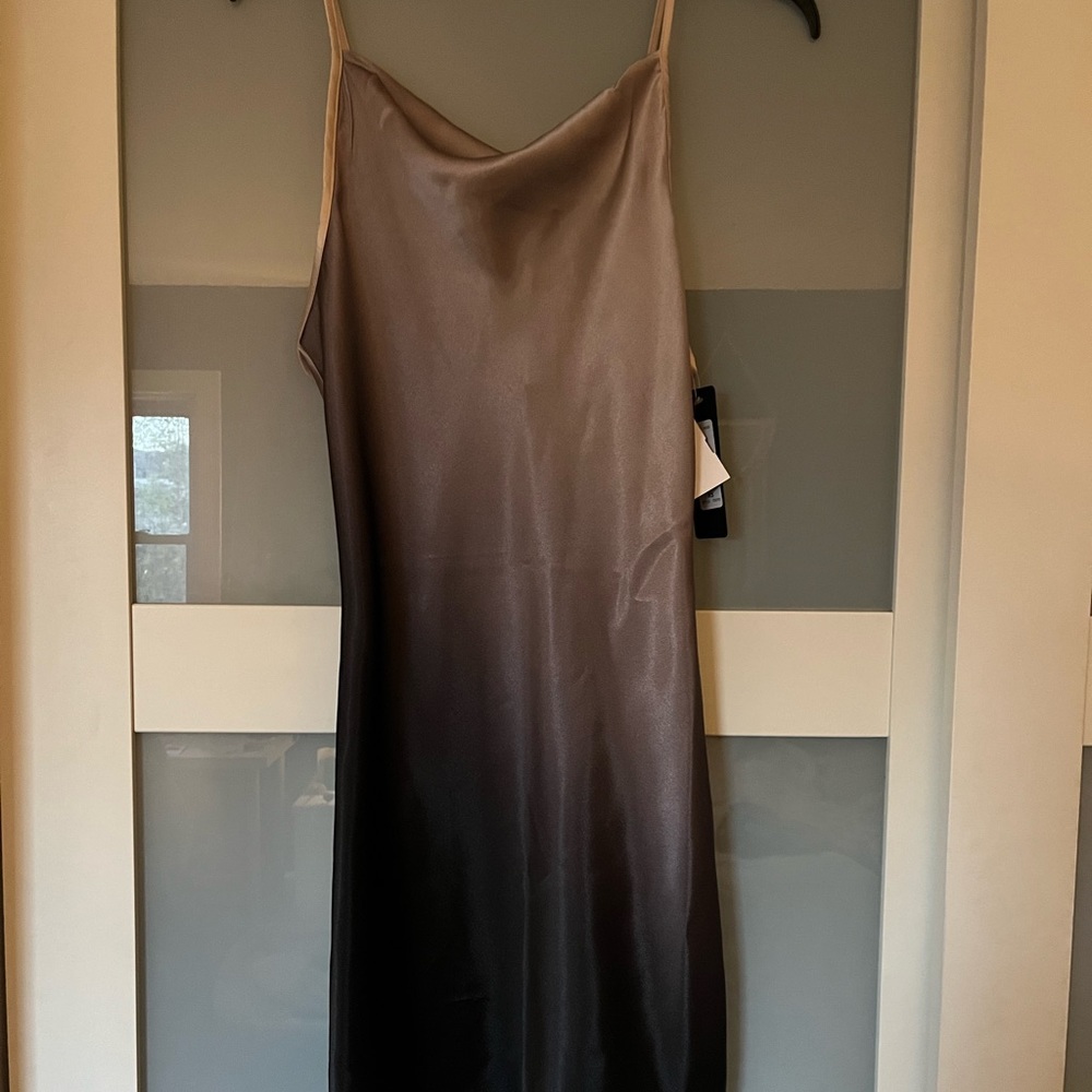 Bebe cowl neck silky ombré slip